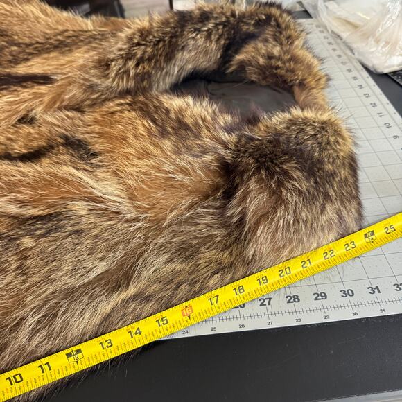 Vintage Petite Raccoon Fur Coat XS Cutter Jacket Real Fur Distressed - Picture 10 of 16